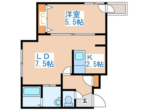 ラカーサフェリーチェ琴似の物件間取画像